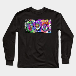 Dope Slluks character gang portrait illustration Long Sleeve T-Shirt